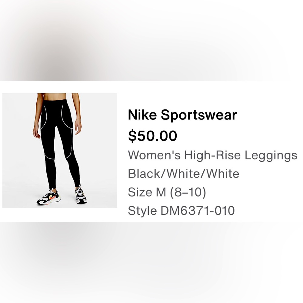 Nike women’s high rise leggings.